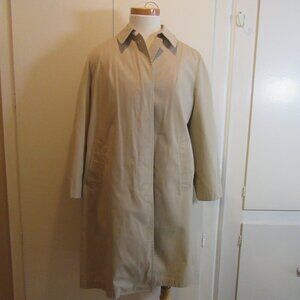 London Fog Vintage Removable Faux Fur Lined Rain Coat Size 10 Petite EUC